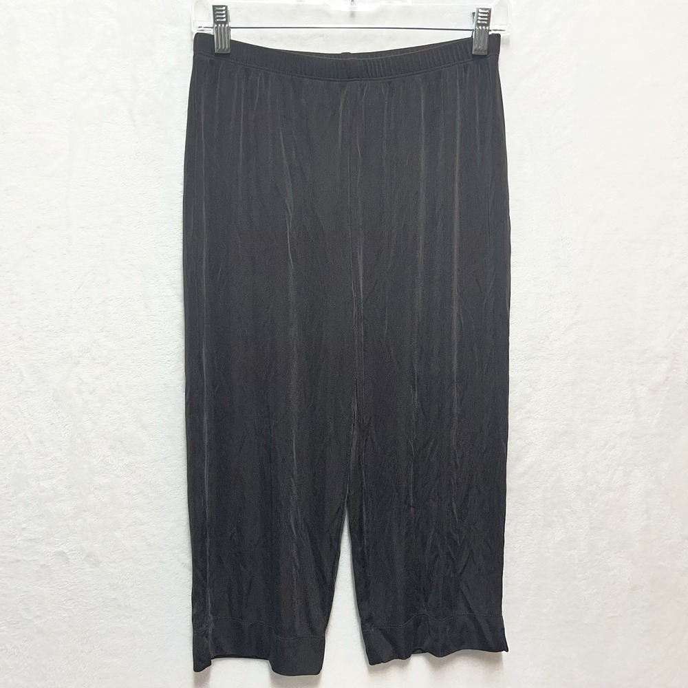 Chico's Travelers Cropped Pants Womens Medium Slinky Stretch Packable Comfort